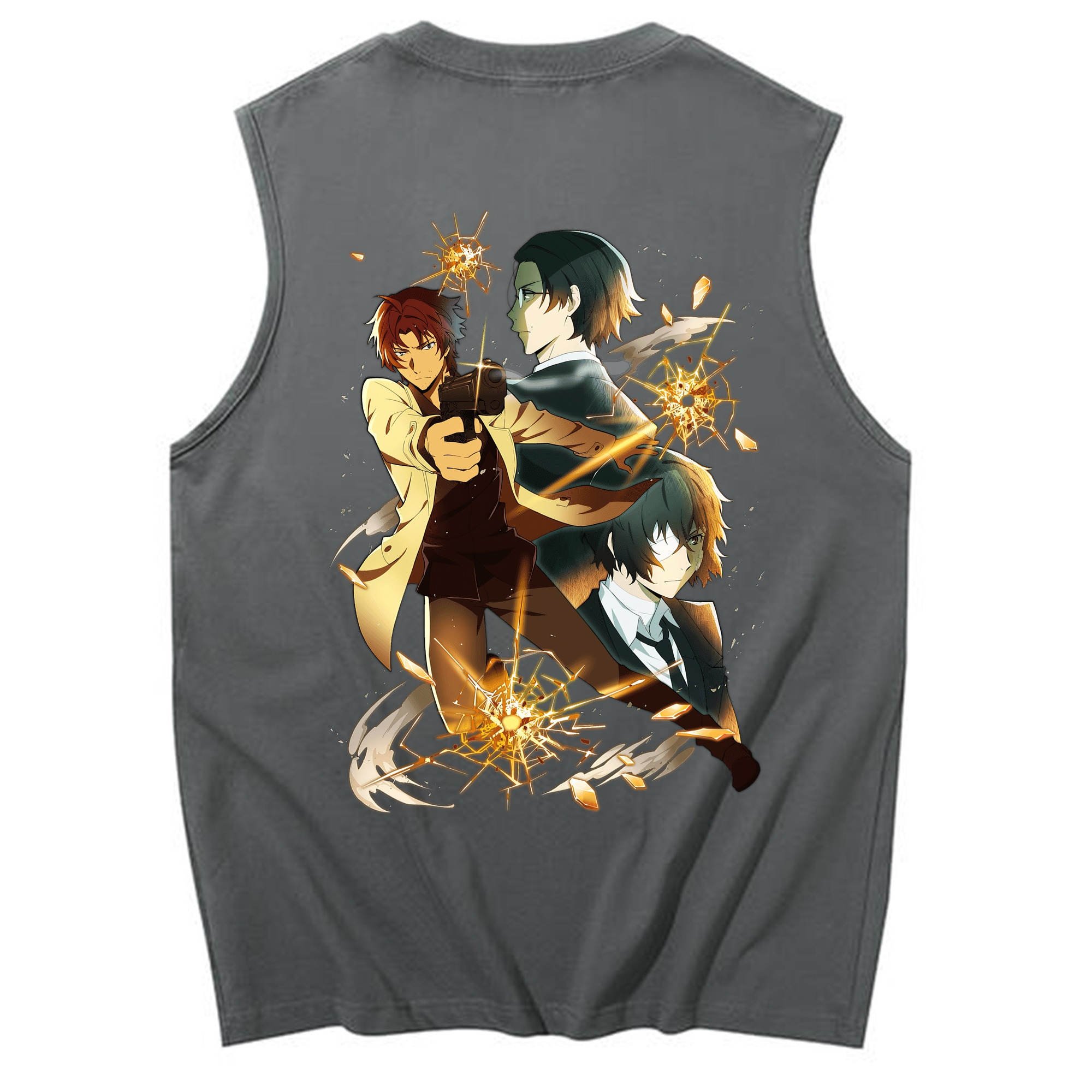（画像用） 文豪ストレイドッグス Bungo Stray Dogs コットン100％タンクトップ（背面プリント）